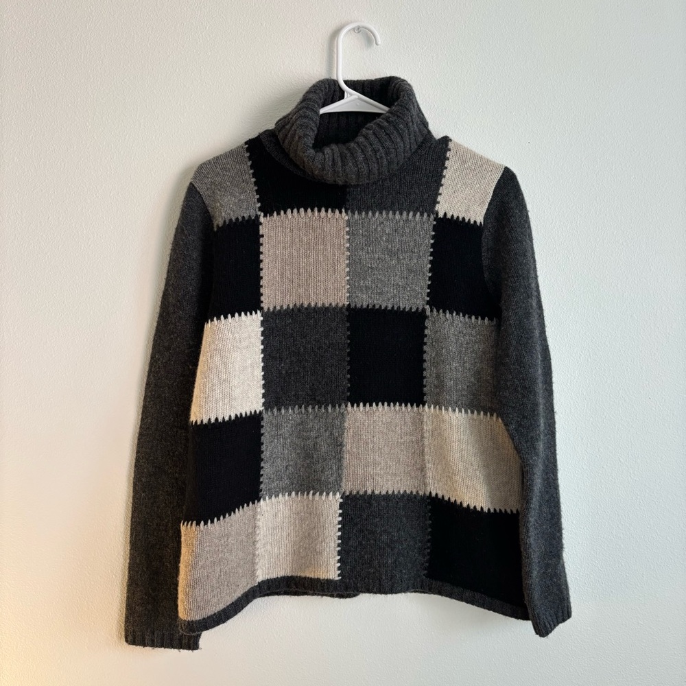Vintage Eddie Bauer Collectibles - 100% Lambs Wool Patchwork Sweater, Small